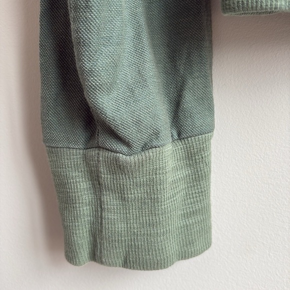 Anthropologie Hei Hei Hilltop Ruched Olive Green Linen Blend Zip Bomber Jacket L - Picture 11 of 12